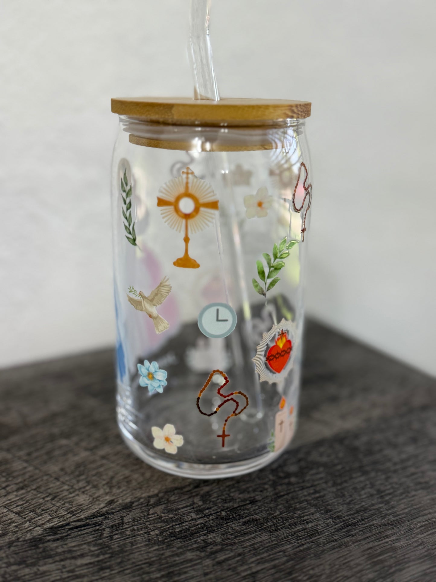 Devine Mercy 16 oz Glass Can